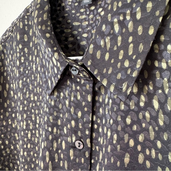 NWT Liverpool Los Angeles Animal Print Button Up Woven Blouse Black Green Size M - Picture 5 of 14
